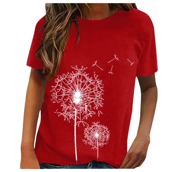 women's t-shirt fashion casual o-neck print tee dandelion short sleeves loose t shirt cotton oversize female mujer camisetas, White
women's t-shirt fashion casual o-neck print tee dandelion short sleeves loose t shirt cotton oversize female mujer camisetas, White
