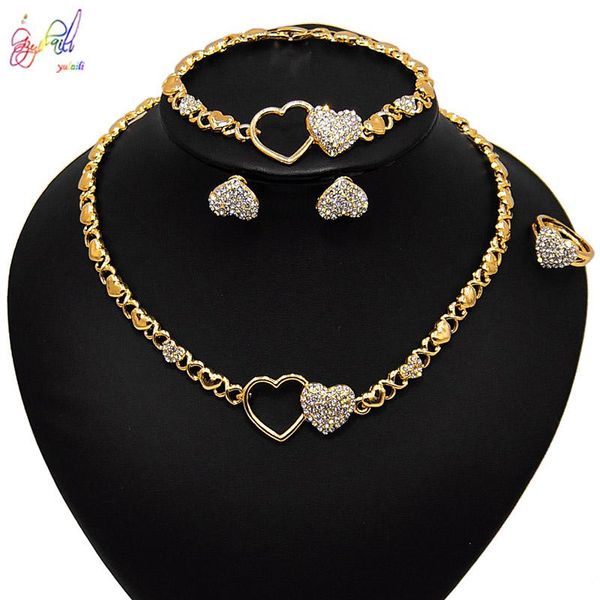 yulaili hugs and kisses heart gold color crystal necklace for women party gifts wedding jewelry accessories chokers, Golden;silver
yulaili hugs and kisses heart gold color crystal necklace for women party gifts wedding jewelry accessories chokers, Golden;silver