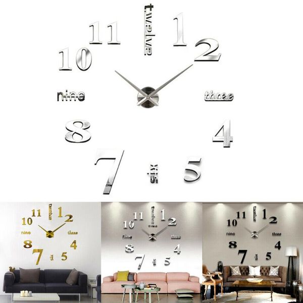 wall clocks modern diy big size large clock kit 3d mirror surface sticker home office room decor
wall clocks modern diy big size large clock kit 3d mirror surface sticker home office room decor