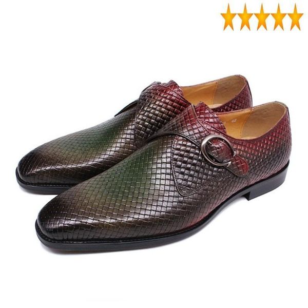 dress shoes men weaved genuine leather loafers mixed colors business plus size 46 brand metal buckle, Black
dress shoes men weaved genuine leather loafers mixed colors business plus size 46 brand metal buckle, Black