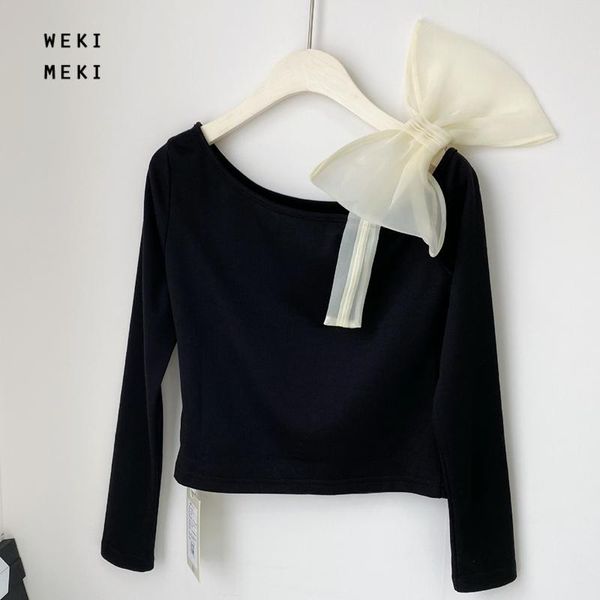 women's t-shirt weki meki 2021 spring vintage long sleeve woman female mesh bow design black women tshirts, White
women's t-shirt weki meki 2021 spring vintage long sleeve woman female mesh bow design black women tshirts, White
