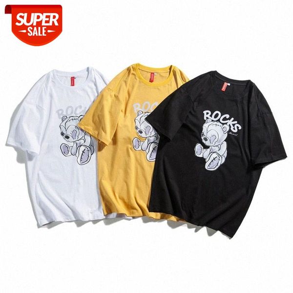 mansclot letter bear print round neck short sleeve t-shirt male half #yh9j, White;black
mansclot letter bear print round neck short sleeve t-shirt male half #yh9j, White;black
