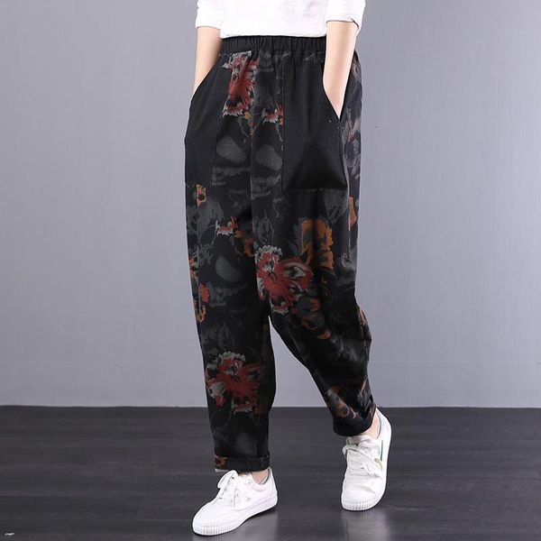 pants spring autumn women elastic waist loose harem all-matched casual vintage print ankle-length pants plus size s925 4lmd, Black;white
pants spring autumn women elastic waist loose harem all-matched casual vintage print ankle-length pants plus size s925 4lmd, Black;white