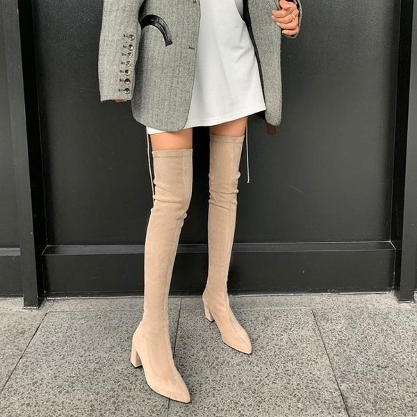 boots elastic leather velvet autumn and winter women's knee thin legs high heels 2021 versatile warm leg, Black
boots elastic leather velvet autumn and winter women's knee thin legs high heels 2021 versatile warm leg, Black