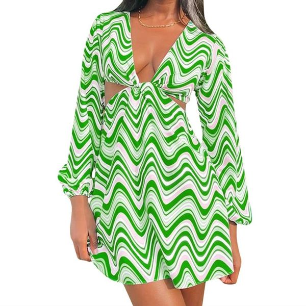 casual dresses elegant green wavy stripe printed a-line dress women long sleeve v neck hollow out backless mini holiday, Black;gray
casual dresses elegant green wavy stripe printed a-line dress women long sleeve v neck hollow out backless mini holiday, Black;gray
