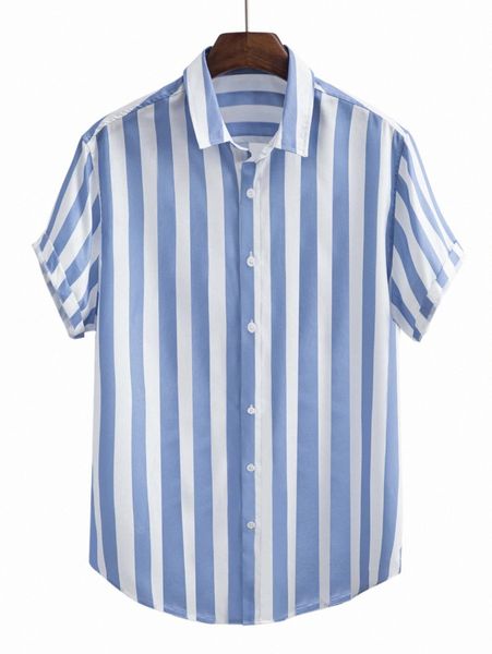 men random striped button up shirt v74w#, White;black