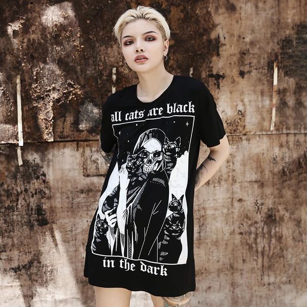 women's t-shirt women loose skull black print t-shirts gothic grunge punk harajuku dark witch o-neck halloween party long female, White
women's t-shirt women loose skull black print t-shirts gothic grunge punk harajuku dark witch o-neck halloween party long female, White