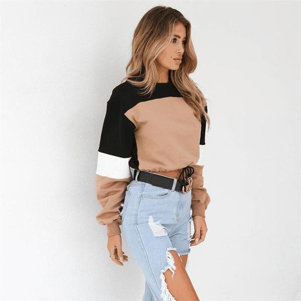 women's hoodies & sweatshirts womens long sleeve pullover crop ladies patchwork sweatshirt blouse, Black
women's hoodies & sweatshirts womens long sleeve pullover crop ladies patchwork sweatshirt blouse, Black