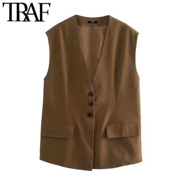 women fashion with buttons pleated waistcoat vintage v neck sleeveless female vest outerwear chic 210507, Black;white
women fashion with buttons pleated waistcoat vintage v neck sleeveless female vest outerwear chic 210507, Black;white