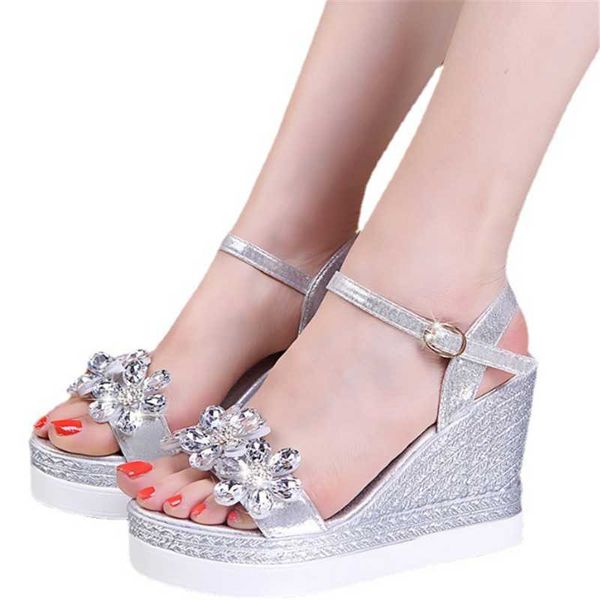 sandals crystal flower platform women 2021 summer fashion ankle strap wedge sandalias mujer gold silver party shoes, Black
sandals crystal flower platform women 2021 summer fashion ankle strap wedge sandalias mujer gold silver party shoes, Black