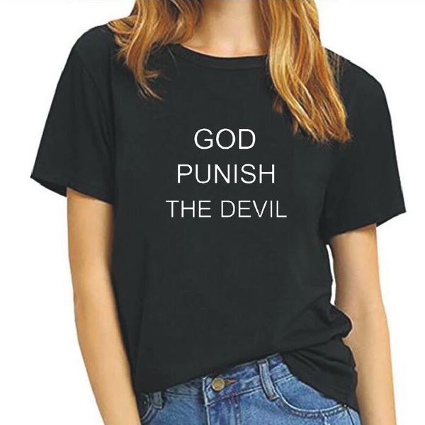 women's t-shirt god punish the devil clothing print t-shirts summer harajuku short sleeve cotton tee shirt femme funny hipster tshirt, White
women's t-shirt god punish the devil clothing print t-shirts summer harajuku short sleeve cotton tee shirt femme funny hipster tshirt, White