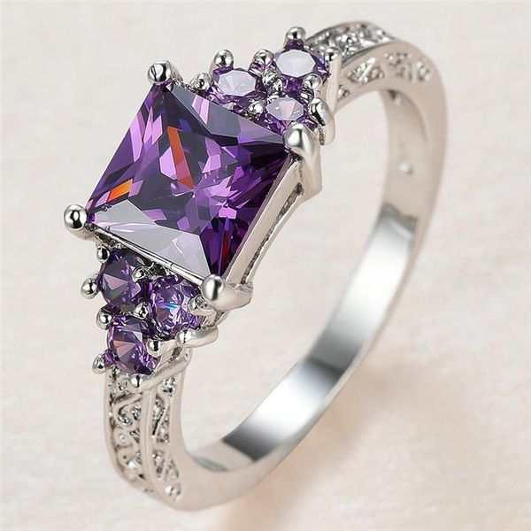 wedding rings dainty female purple crystal stone ring charm silver color for women vintage bride square zircon engagement, Slivery;golden
wedding rings dainty female purple crystal stone ring charm silver color for women vintage bride square zircon engagement, Slivery;golden
