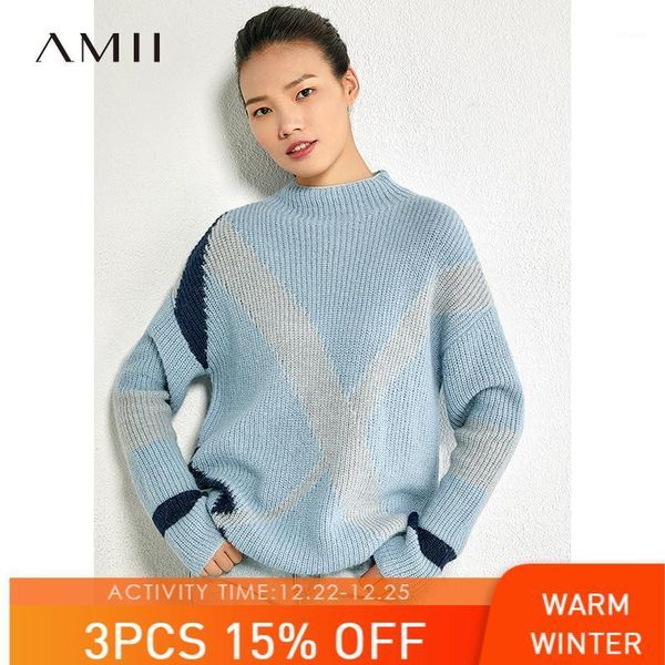 amii minimalism autumn winter fashion sweater for women causal genometric design oneck loose female pullover 12090015 women's sweaters, White;black
amii minimalism autumn winter fashion sweater for women causal genometric design oneck loose female pullover 12090015 women's sweaters, White;black
