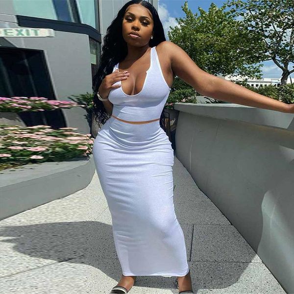 summer streetwear soild bodycon womens tracksuits 2 two piece sets skirt sleeveless crop midi skirts suits casual matching, Gray
summer streetwear soild bodycon womens tracksuits 2 two piece sets skirt sleeveless crop midi skirts suits casual matching, Gray