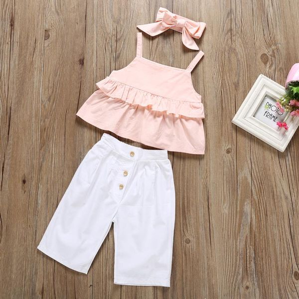 toddler kids baby girl clothes children ruffle sling long pants 3pcs outfits sunsuit size 1-6y clothing sets, White
toddler kids baby girl clothes children ruffle sling long pants 3pcs outfits sunsuit size 1-6y clothing sets, White