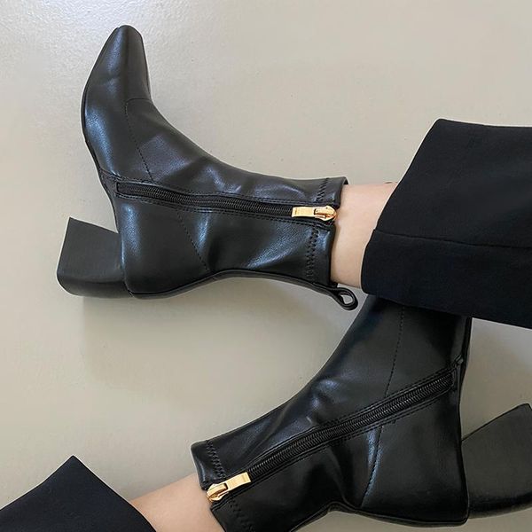 boots fashion women 2021 arrivals square head side zipper shoes ankle party high heels autumn and winter boot, Black
boots fashion women 2021 arrivals square head side zipper shoes ankle party high heels autumn and winter boot, Black