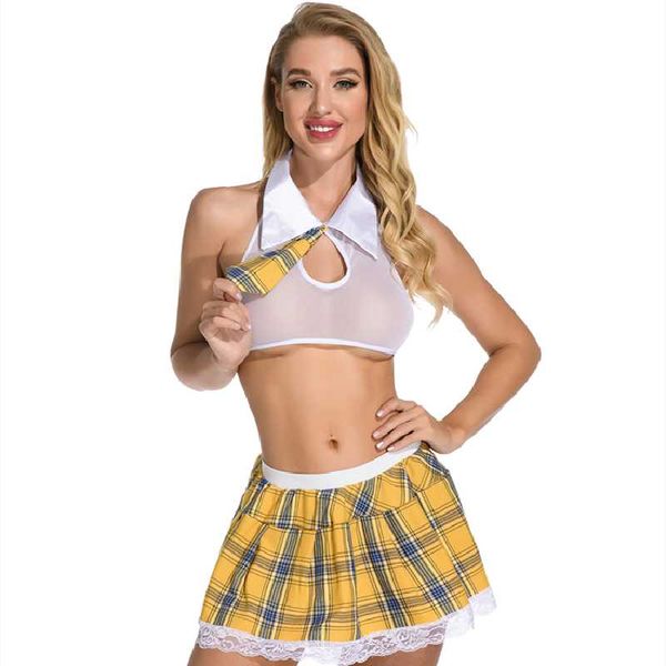halloween performance student uniform translucent and plaid print lace skirt design temptation popular lingerie set 211208, Black;white
halloween performance student uniform translucent and plaid print lace skirt design temptation popular lingerie set 211208, Black;white