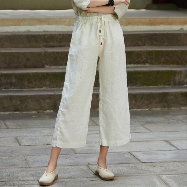 women's pants & capris women summer linen elastic waist wide leg ladies flax loose trousers female 2021 solid color, Black;white
women's pants & capris women summer linen elastic waist wide leg ladies flax loose trousers female 2021 solid color, Black;white