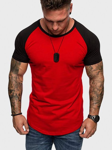 men color-block raglan sleeve baseball tee y4ww#, White;black
men color-block raglan sleeve baseball tee y4ww#, White;black
