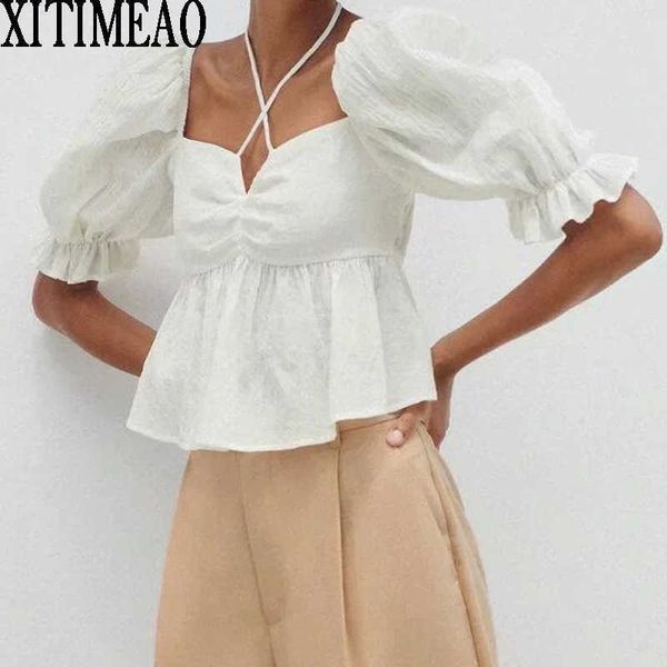 za white lace bandage off shoulder shirts summer women crop short sleeve casual elegant lady wear 210604
za white lace bandage off shoulder shirts summer women crop short sleeve casual elegant lady wear 210604