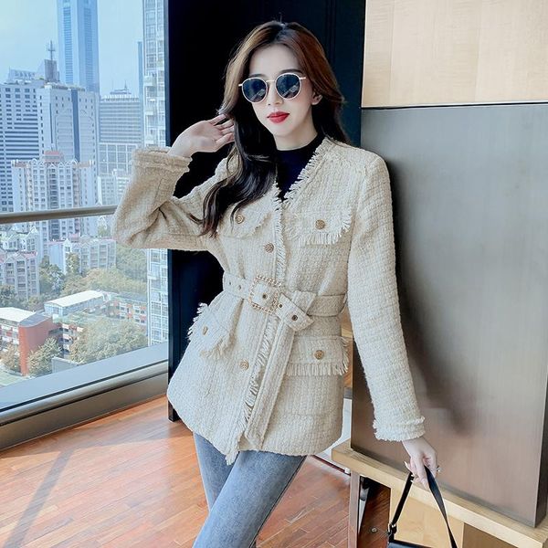 women's jackets high-quality temperament ladies tassel tweed woolen jacket women autumn elegant warm coat female fashion woman chic top, Black;brown
women's jackets high-quality temperament ladies tassel tweed woolen jacket women autumn elegant warm coat female fashion woman chic top, Black;brown