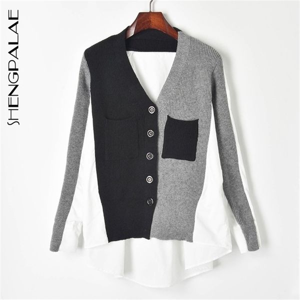 spring women's knitted contrast stitching shirt loose lazy v-neck single-breasted sweater cardigan zt104802 210427, White;black
spring women's knitted contrast stitching shirt loose lazy v-neck single-breasted sweater cardigan zt104802 210427, White;black