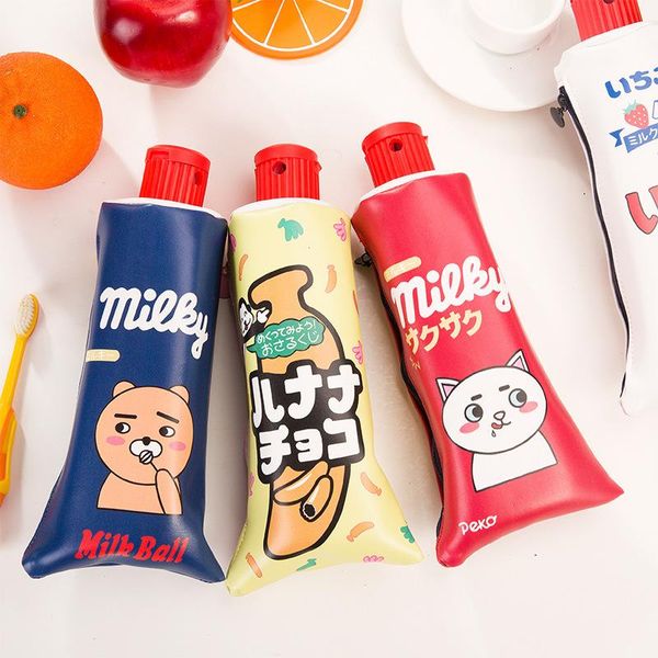 pencil bags funny cute cartoon toothpaste bag leather big milk bottle pen case kawaii stationery school kids supplies gift h6437
pencil bags funny cute cartoon toothpaste bag leather big milk bottle pen case kawaii stationery school kids supplies gift h6437