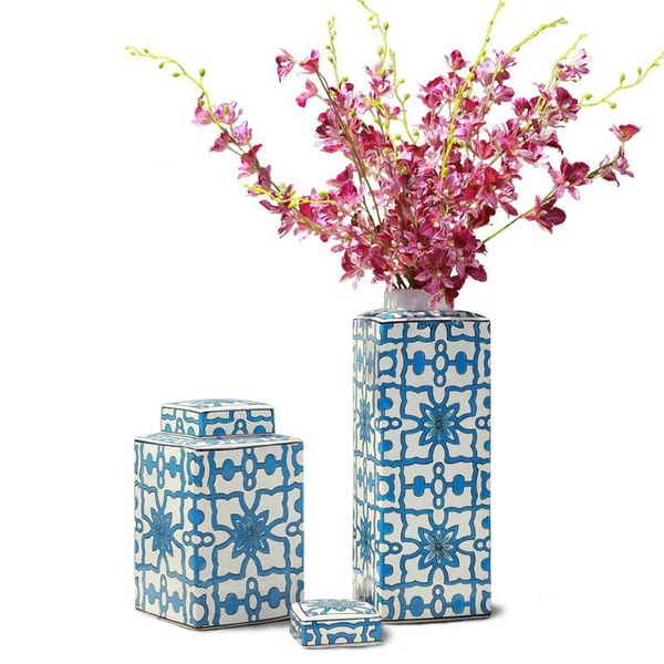 vases 2pcs/set modern european style home decor living room blue and white ceramic porcelain jars
vases 2pcs/set modern european style home decor living room blue and white ceramic porcelain jars