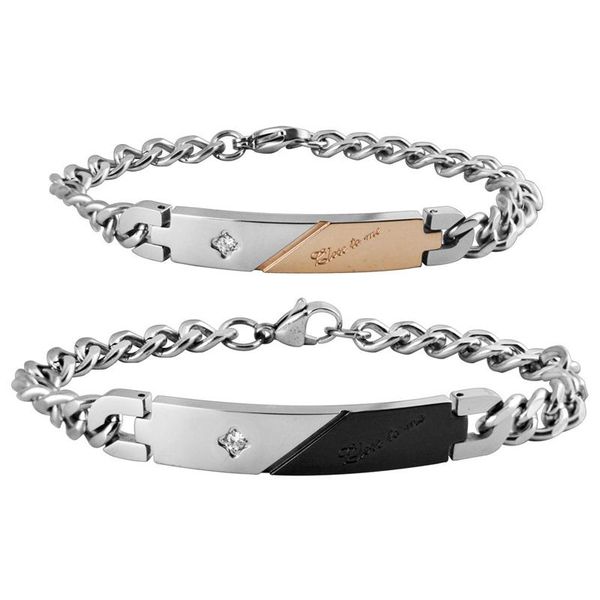 link, chain 2021 trendy jewelry lovely 10mm love letter bracelets for women fashion stainless steel couple bangles with cubic zirconia gifts, Black
link, chain 2021 trendy jewelry lovely 10mm love letter bracelets for women fashion stainless steel couple bangles with cubic zirconia gifts, Black