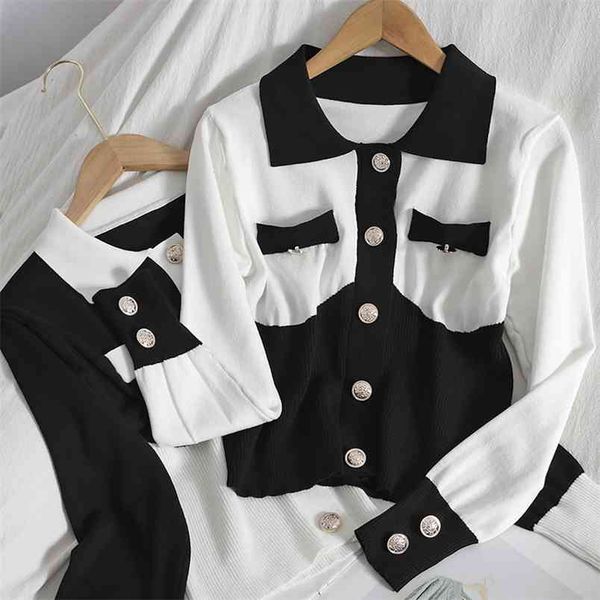 spring summer women crop korean elegant hit color single-breasted button sweater cardigans casual chic knitted 210514, White;black
spring summer women crop korean elegant hit color single-breasted button sweater cardigans casual chic knitted 210514, White;black