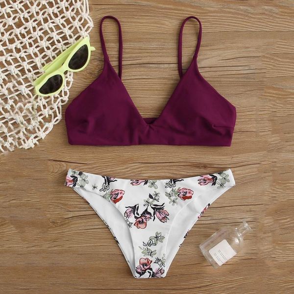 women's swimwear women floral print bikini set push-up swimsuit beachwear padded bathing suit mujer biquini, White;black
women's swimwear women floral print bikini set push-up swimsuit beachwear padded bathing suit mujer biquini, White;black