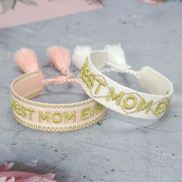 charm bracelets mom ever embroidered woven bracelet for mother women adjustable braided friendship mother's day jewelry gift, Golden;silver
charm bracelets mom ever embroidered woven bracelet for mother women adjustable braided friendship mother's day jewelry gift, Golden;silver