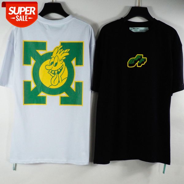 letter flocking arrow pattern round neck short sleeves #bm0o, White;black
letter flocking arrow pattern round neck short sleeves #bm0o, White;black