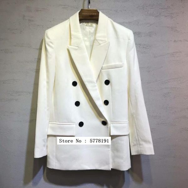 women's suits & blazers 2021 woman white gray wool blend blazer long sleeves flap pockets double breasted suit, White;black
women's suits & blazers 2021 woman white gray wool blend blazer long sleeves flap pockets double breasted suit, White;black