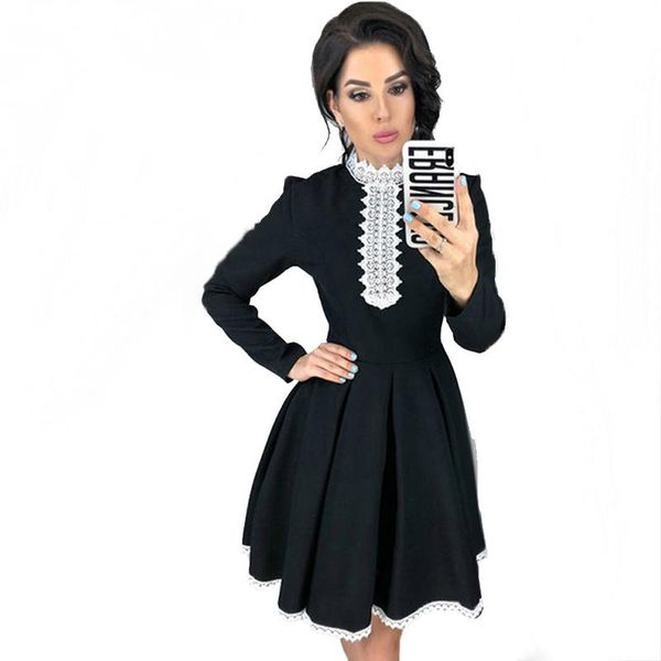 casual dresses aecu autumn winter women long sleeve patchwork lace dress for fall fashion crochet a-line mini, Black;gray
casual dresses aecu autumn winter women long sleeve patchwork lace dress for fall fashion crochet a-line mini, Black;gray