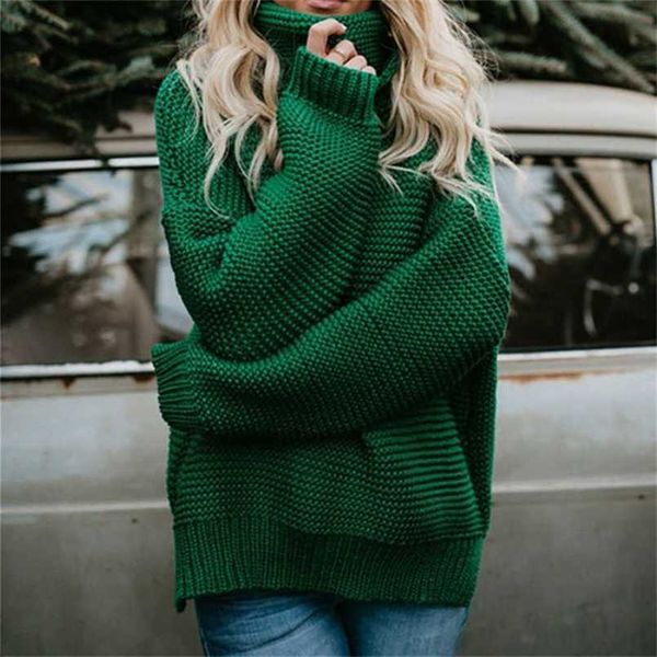 women pullover turtle neck autumn winter clothes warm knitted oversized turtleneck sweater for women's green woman 211224, White;black
women pullover turtle neck autumn winter clothes warm knitted oversized turtleneck sweater for women's green woman 211224, White;black