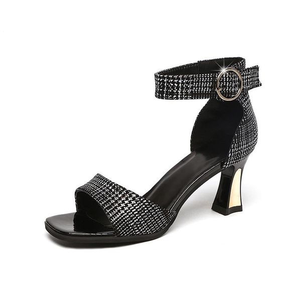 sandals 2021 fairy style flat heeled high heels square toe exposed thick heel middle roman women's shoes, Black
sandals 2021 fairy style flat heeled high heels square toe exposed thick heel middle roman women's shoes, Black