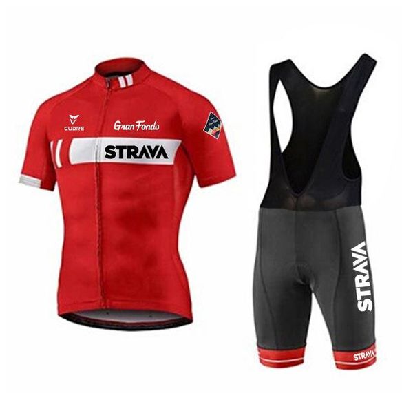 racing sets 2021 strava pro team summer cycling jersey set bicycle clothes breathable men short sleeve shirt bike bib shorts, Black;blue