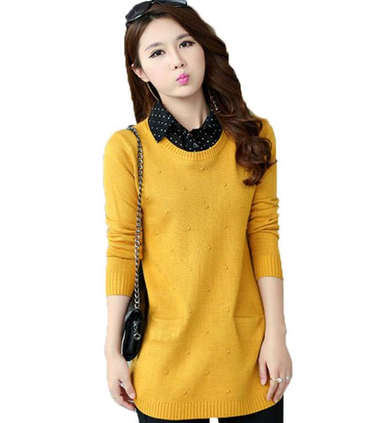women plus size 3xl pull sweater spring summer long sleeved causal faux dot collar loose pullover feminino knitted 210602, White;black
women plus size 3xl pull sweater spring summer long sleeved causal faux dot collar loose pullover feminino knitted 210602, White;black