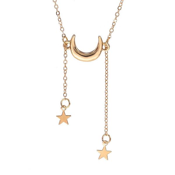 pendant necklaces korean fashion star moon necklace trendy personality simple metal tassel clavicle chain for women jewelry, Silver
pendant necklaces korean fashion star moon necklace trendy personality simple metal tassel clavicle chain for women jewelry, Silver