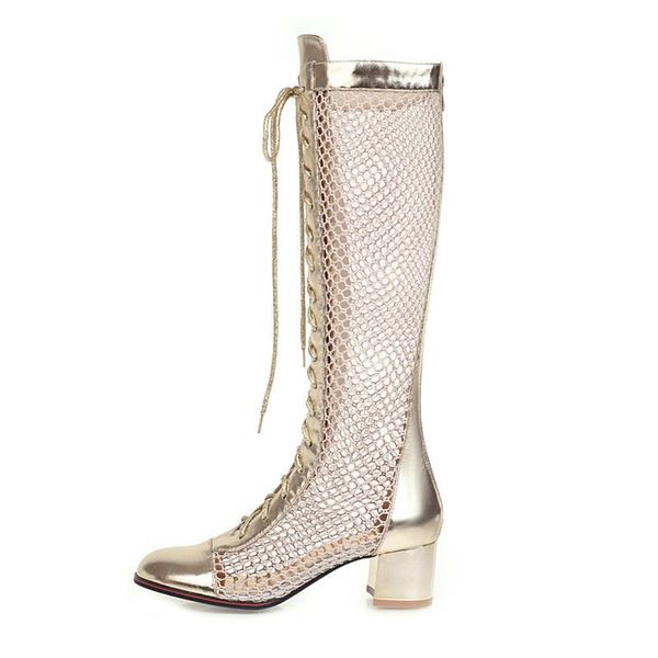 boots breathable mesh lace women square heels leather knee-high ladies summer female gold silver party shoes woman, Black
boots breathable mesh lace women square heels leather knee-high ladies summer female gold silver party shoes woman, Black