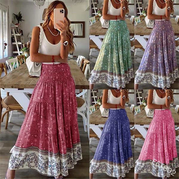 high waist skirt women skirts y2k bohemian style summer a-line shrinkage elastic flower print beach long for woman faldas, Black
high waist skirt women skirts y2k bohemian style summer a-line shrinkage elastic flower print beach long for woman faldas, Black