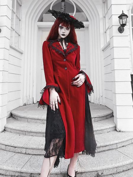 women's wool & blends blood supply original design red wine bloody vampire velour slit slim long lace patch gothic holloween jacket wom, Black
women's wool & blends blood supply original design red wine bloody vampire velour slit slim long lace patch gothic holloween jacket wom, Black