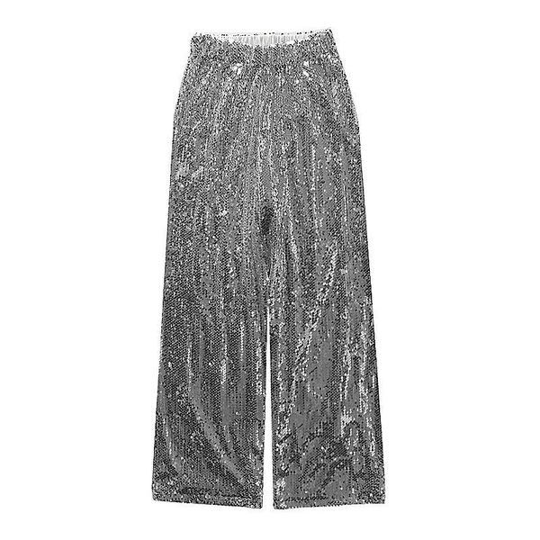 women's pants & capris asymsay 2021 silver gold black color fashion split joint sequin high waist women wide leg al1309, Black;white
women's pants & capris asymsay 2021 silver gold black color fashion split joint sequin high waist women wide leg al1309, Black;white