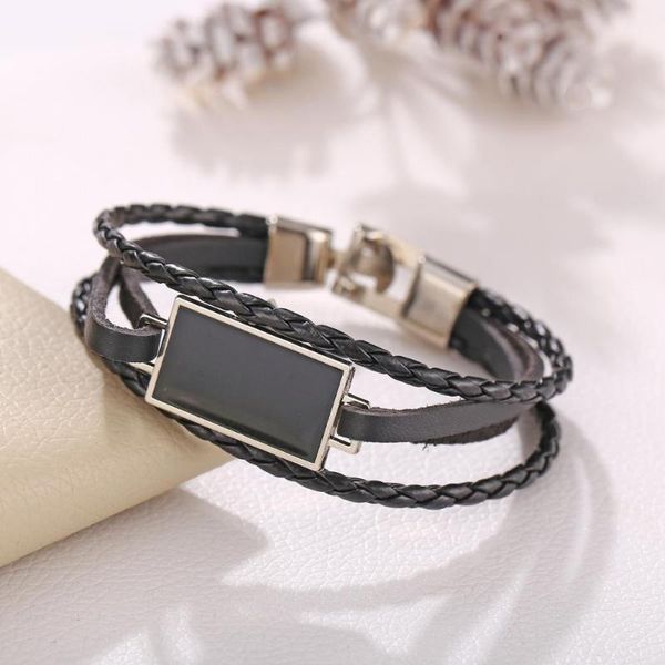 charm bracelets geometric artificial leather bracelet creative retro simple black men's, Golden;silver
charm bracelets geometric artificial leather bracelet creative retro simple black men's, Golden;silver