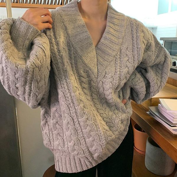 women's sweaters wavsiyier knitted jumper thick pullover 2021 chic korean vintage autumn solid oversized elegant winter sweater women c, White;black
women's sweaters wavsiyier knitted jumper thick pullover 2021 chic korean vintage autumn solid oversized elegant winter sweater women c, White;black