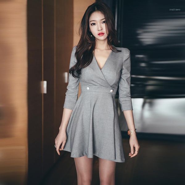 casual dresses mini dress one piece korean ladies long sleeve v neck a line club office party for women clothing, Black;gray
casual dresses mini dress one piece korean ladies long sleeve v neck a line club office party for women clothing, Black;gray