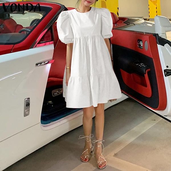 casual dresses shorts sleeve solid mini dress vonda 2021 women summer puff pleated bohemian vestidos robe s-, Black;gray
casual dresses shorts sleeve solid mini dress vonda 2021 women summer puff pleated bohemian vestidos robe s-, Black;gray