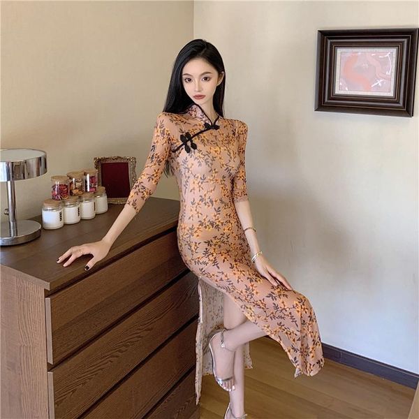 ethnic clothing chinese dress yellow qipao dresses cheongsam blended cotton retro printed cheongsams long robe chinoise, Red
ethnic clothing chinese dress yellow qipao dresses cheongsam blended cotton retro printed cheongsams long robe chinoise, Red