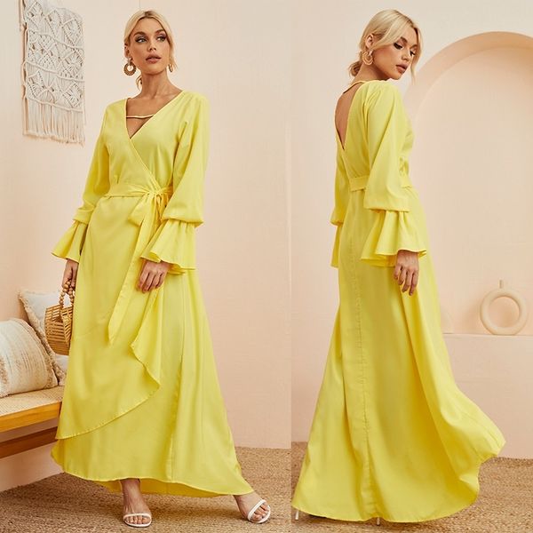 bright yellow v-neck lace up dress summer 2021 bohemian long skirt large skirt sweeping dress, Black;red
bright yellow v-neck lace up dress summer 2021 bohemian long skirt large skirt sweeping dress, Black;red